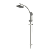 Abey Gareth Ashton Curve Rail and Shower Two In One Shower System - Brushed Nickel